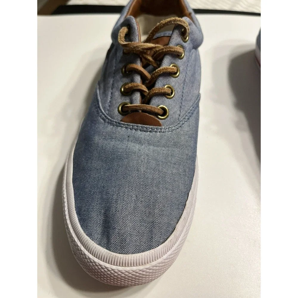 Vintage Ralph Lauren POLO Vaughn Low Top Blue Sneakers Lace-up Boat Shoes 8.5